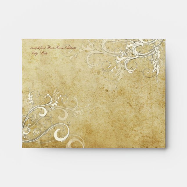 PixDezines Vintage Cream Swirls Envelopes (Front)