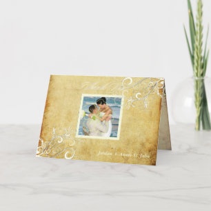 PixDezines vintage cream swirls Thank You Card