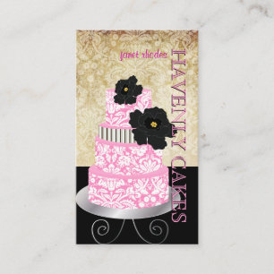 PixDezines vintage damask cake/pâtisserie/DIY font Business Card