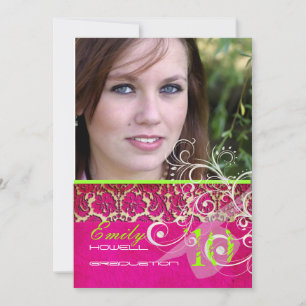 PixDezines Vintage Damask Swirl/Graduation Invitation