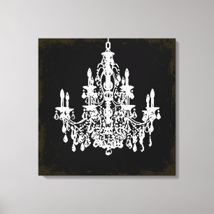 PixDezines vintage DIY colour/crystal chandelier Canvas Print