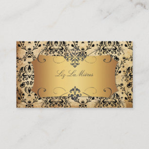 PixDezines Vintage Dolcè damask/faux parchment Business Card