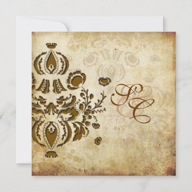 PixDezines Vintage Dolcè Damask Invitations (Front)
