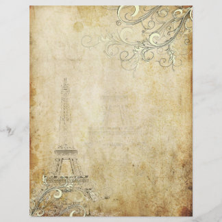 PixDezines Vintage Eiffel Tower+Swirls