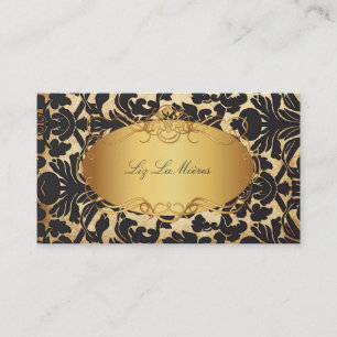 PixDezines vintage flora damask/faux parchment Business Card