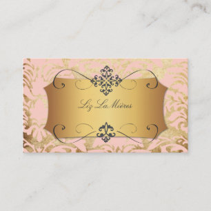 PixDezines VINTAGE FLORENTIUS DAMASK/PINK Business Card