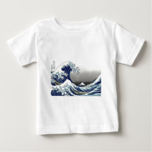 PixDezines Vintage, Great Wave, Hokusai 葛飾北斎の神奈川沖浪 Baby T-Shirt