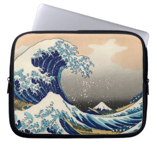 PixDezines Vintage, Great Wave, Hokusai 葛飾北斎の神奈川沖浪 Laptop Sleeve