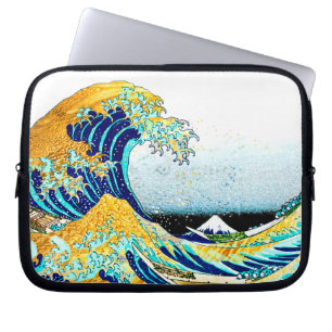 PixDezines Vintage, Great Wave, Hokusai 葛飾北斎の神奈川沖浪 Laptop Sleeve