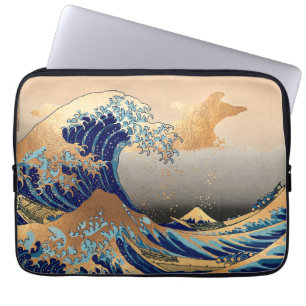 PixDezines Vintage, Great Wave, Hokusai 葛飾北斎の神奈川沖浪 Laptop Sleeve
