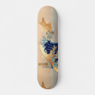 PixDezines Vintage Great Wave Hokusai 葛飾北斎の神奈川沖浪 Skateboard