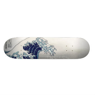 PixDezines Vintage, Great Wave, Hokusai 葛飾北斎の神奈川沖浪 Skateboard