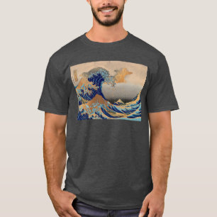 PixDezines Vintage, Great Wave, Hokusai 葛飾北斎の神奈川沖浪 T-Shirt