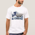 PixDezines Vintage, Great Wave, Hokusai 葛飾北斎の神奈川沖浪 T-Shirt<br><div class="desc">PixDezinves Vintage of Japanese art.  The Great Wave of Kanagawa is one of the most seen worldwide.  The artist,  Hokusai,  1832 (Edo Period).   Depicting okinami as the great waves,  NOT tsunami.</div>
