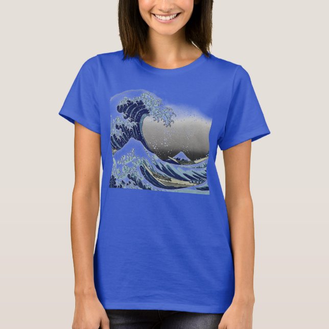 PixDezines Vintage, Great Wave, Hokusai 葛飾北斎の神奈川沖浪 T-Shirt (Front)
