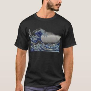 PixDezines Vintage, Great Wave, Hokusai 葛飾北斎の神奈川沖浪 T-Shirt