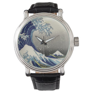 PixDezines Vintage, Great Wave, Hokusai 葛飾北斎の神奈川沖浪 Watch