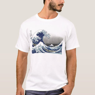 PixDezines Vintage, Great Wave, Hokusai 葛飾北 T-Shirt
