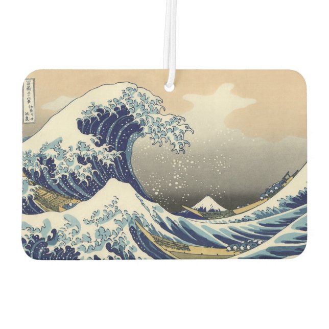 PixDezines Vintage, Great Wave, Hokusai Car Air Freshener (Back)