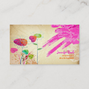 PixDezines Vintage Grunge Floral ♥♥♥♥ Business Card