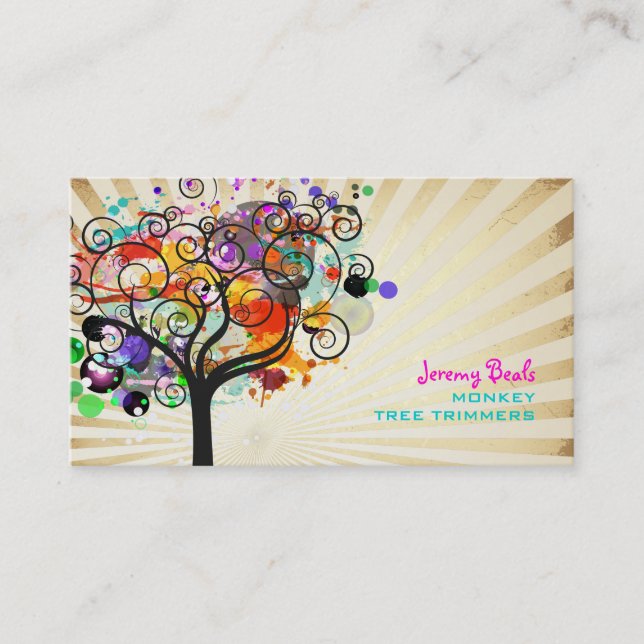 PixDezines Vintage Grunge Tree Trimmers ♥♥♥♥ Business Card (Front)