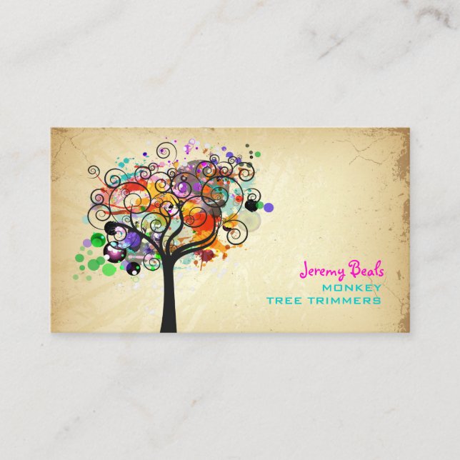 PixDezines Vintage Grunge Tree Trimmers ♥♥♥♥ Business Card (Front)