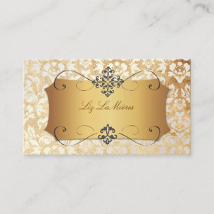 PixDezines VINTAGE HAUTE COUTOUR DAMASK Business Card