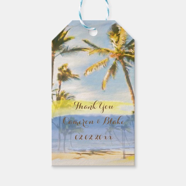PixDezines vintage hawaii/beach Gift Tags (Front)