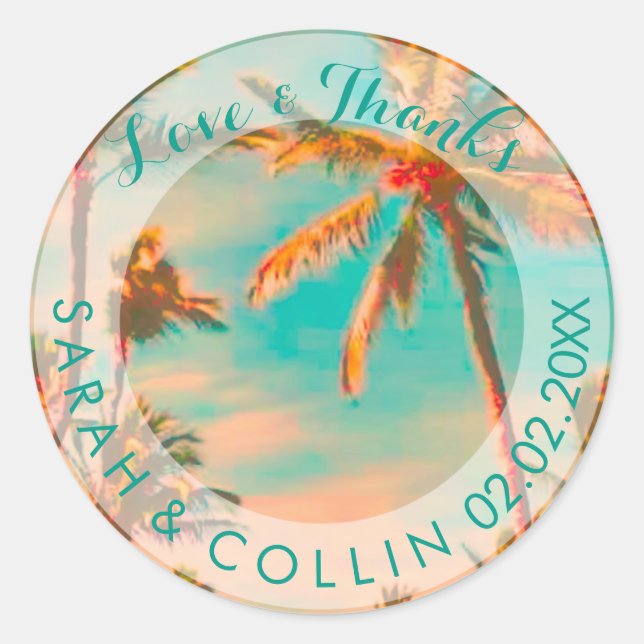 PixDezines vintage hawaii/mauna lani Classic Round Sticker (Front)
