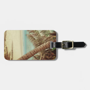 PixDezines vintage hawaiian beach+coconut palms Luggage Tag