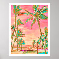 PixDezines Vintage Hawaiian Beach/Persimmon