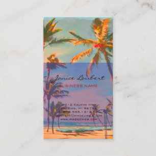 PixDezines Vintage Hawaiian Beach Scene Business Card