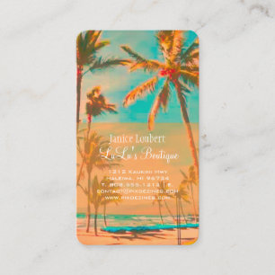 PixDezines Vintage Hawaiian Beach Scene Business Card