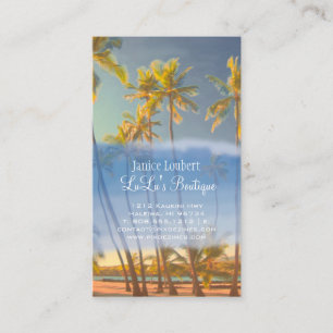PixDezines Vintage Hawaiian Beach Scene Business Card