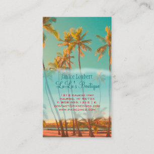PixDezines Vintage Hawaiian Beach Scene Business Card