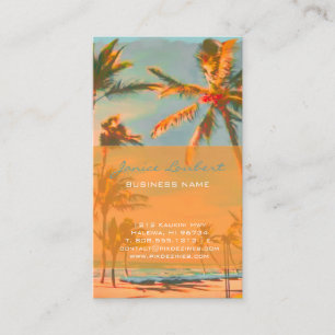 PixDezines Vintage Hawaiian Beach Scene Business Card