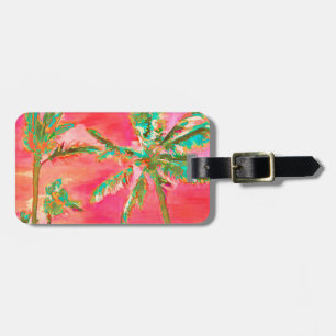 PixDezines vintage hawaiian beach scene/coral Luggage Tag