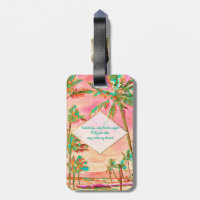 PixDezines vintage hawaiian beach scene/Pink
