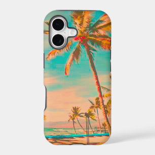 PixDezines Vintage Hawaiian Beach Scene/teal