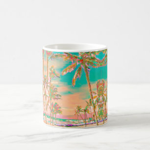 PixDezines Vintage Hawaiian Beach/Teal Coffee Mug