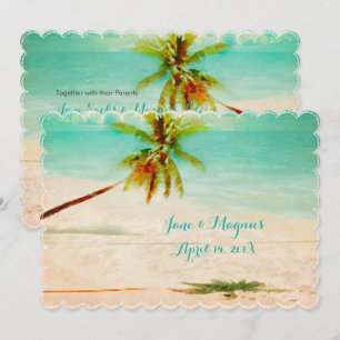 PixDezines Vintage Hawaiian Beach/Turquoise Invitation