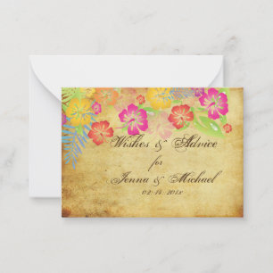 PixDezines Vintage Hibiscus Advice Cards