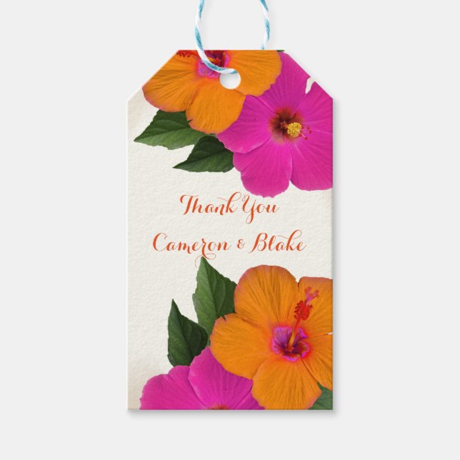 PixDezines vintage/hibiscus/ Gift Tags (Front)