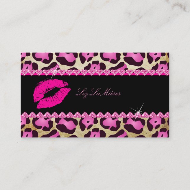 PixDezines vintage hot lips+sassy jaguar Business Card (Front)