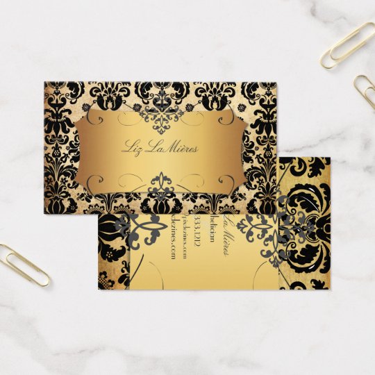 PixDezines Vintage Isabella damask/faux parchment Business Card