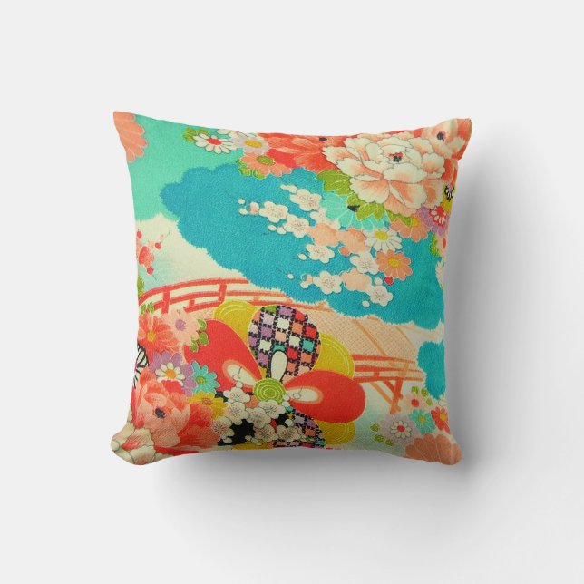PixDezines Vintage Kimono Prints Cushion (Front)