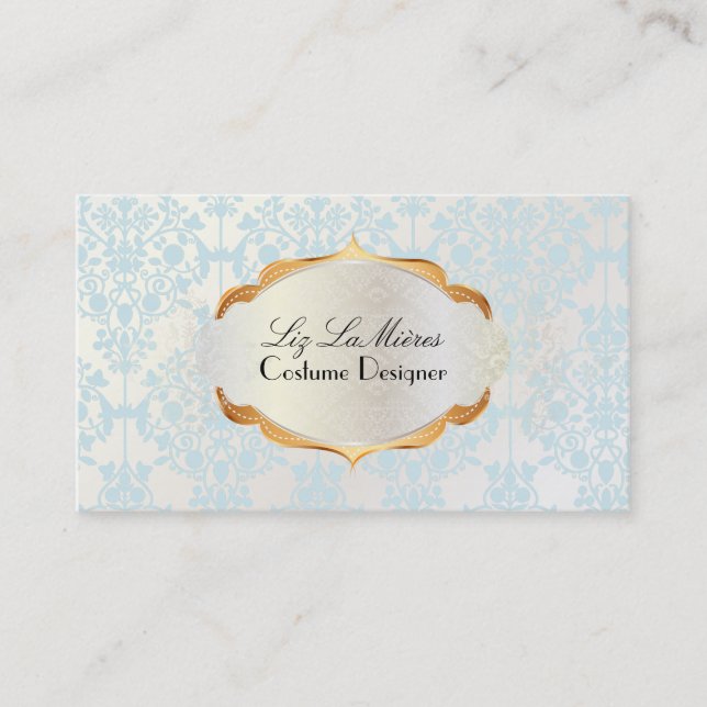 PixDezines vintage leila damask Business Card (Front)