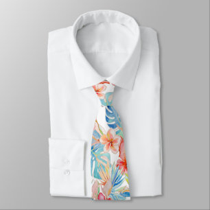 PixDezines Vintage Lush H2 Hawaii Floral Foliage Tie