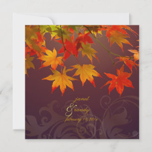 PixDezines vintage maple leaves/fall event Invitation
