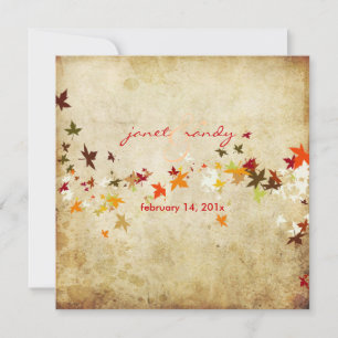 PixDezines Vintage Maple Leaves/fall wedding Invitation